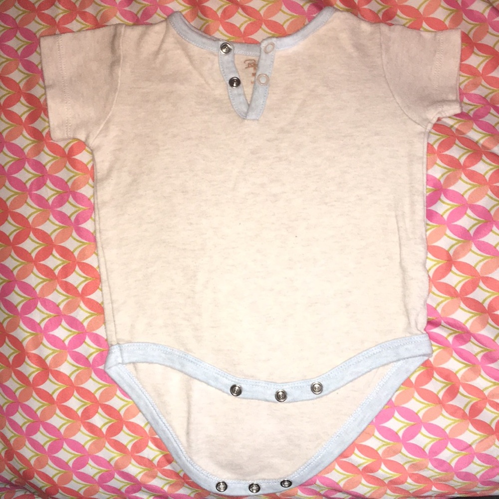 Wide blue /tan onesie